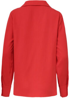 Smashed Lemon Doorknoopshirt met v hals & kraag | - maat XXXL Rood