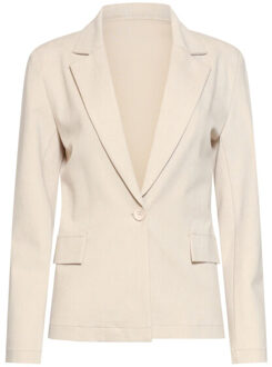 Smashed Lemon Elegante blazer met klassieke revers en knoopsluiting | Beige - S