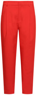 Smashed Lemon Elegante pantalon met plooi en hoge taille | Rood