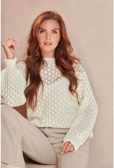 Smashed Lemon Gebreide damestop | Ecru - XS