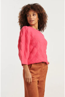 Smashed Lemon Gebreide losvallende damestrui | - maat XXXL Rood