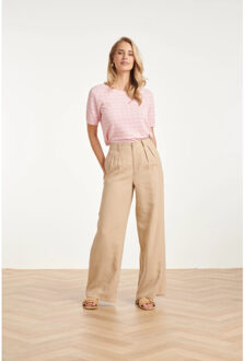 Smashed Lemon Gebreide top met lurex golvende texture | Roze