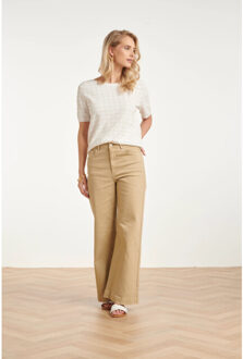 Smashed Lemon Gebreide top met lurex golvende texture | Wit