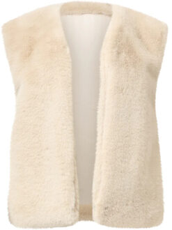 Smashed Lemon Imitatiebont gilet in zand | Beige - XXL