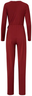 Smashed Lemon Jumpsuit met ronde hals in travelkwaliteit | - maat XL Bordeaux