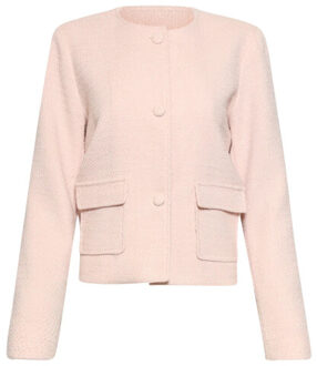 Smashed Lemon Klassieke tweed-style blazer | Roze - M