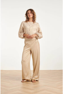 Smashed Lemon Kort jasje met bladprint en sierknopen | Goud - XXXL