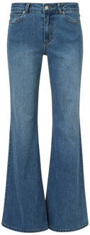 Smashed Lemon Mediumblauwe flared jeans | Indigoblauw - XXL