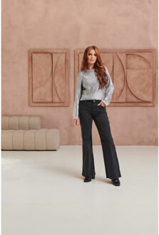 Smashed Lemon Mediumblauwe flared jeans | Zwart - XXL