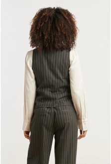 Smashed Lemon Modieus en getailleerd grijs en wit pinstriped gilet | - maat XXL