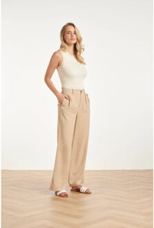 Smashed Lemon Mouwloze ribgebreide top met contrastbies | Wit - XXXL