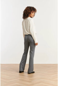 Smashed Lemon Navy en witte geometrische broek | Zwart - XXXL