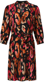 Smashed Lemon Roze en zwart dierenprint jurk | - XL