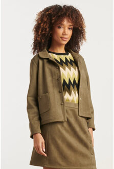 Smashed Lemon Suède jasje | Bruin/groen - M