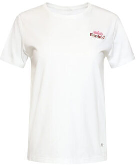 Smashed Lemon T-shirt met 'blushed summer' print en borduring | Wit - XXXL