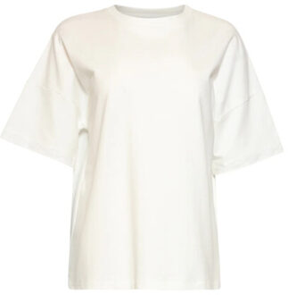 Smashed Lemon T-shirt met subtiele mouwafwerking | Wit