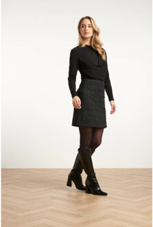 Smashed Lemon Uitlopende damesrok met ruittextuur in | Blauw - XXL