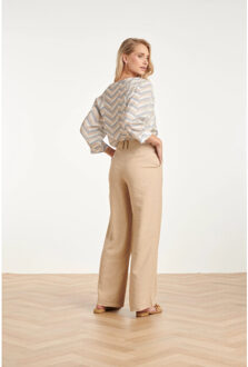 Smashed Lemon V-hals top met chevron print | Veelkleurig - XS