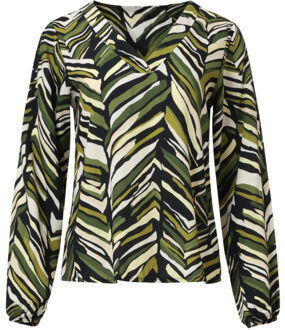 Smashed Lemon Zig-zag top in army groen tinten | Bruin/groen - S