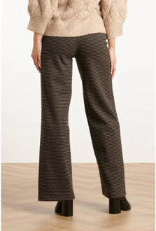 Smashed Lemon Zwart en zand houndstooth broek | - XXL