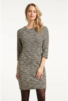 Smashed Lemon Zwart wit tweed jurk | - XXXL