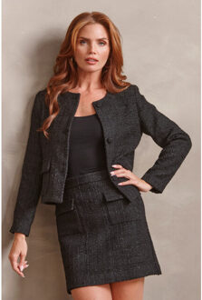 Smashed Lemon Zwarte tweed rok | - XS