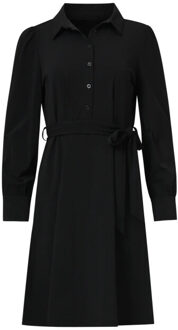 Smashed Lemon Zwarte uitlopende jurk in travelkwaliteit | - XXL