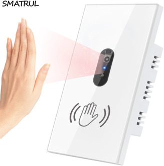 SMATRUL Smart Wall Light Infrared Sensor Switch No Need To Touch Glass Screen Panel On Off US 110V 220V 10A Electrical Power