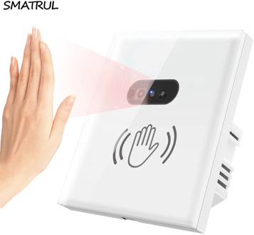 SMATRUL Smart Wall Light Switch Infrared Sensor Glass Screen Panel EU UK Neutral Wire 220V 10A Electrical Power No Need to Touch