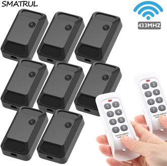 SMATRUL smart Wireless Switch Light Electrical 433MHZ RF 8 Key Remote Control Relay Receiver home led Lamp ON/OFF 220V 110V