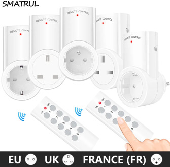 SMATRUL Wireless Remote Control smart Socket EU UK French Plug wall 433mhz Programmable Electrical Outlet Switch 220v 230v LED