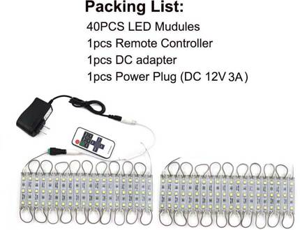 Smd 5050 Led Module Licht 3 Led DC12V Waterdichte Advertentie Teken Store Front Light Strip Lamp Modules Lights Kit Wit kleur 40stk Kit