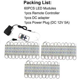 Smd 5050 Led Module Licht 3 Led DC12V Waterdichte Advertentie Teken Store Front Light Strip Lamp Modules Lights Kit Wit kleur 60stk Kit
