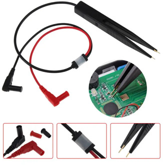 SMD Inductor Test Meter Clip Probe Tweezers For Resistor Multimeter Capacitor