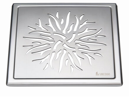 Smedbo Afvoerrooster Smedbo Outline Met Kroonpatroon 20 x 20 x 0.55 cm RVS