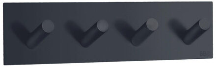 Smedbo Beslagsboden Handdoekhouder - 18x4.5x3cm - zelfklevend - RVS Mat zwart BB1096 Zwart mat