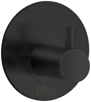 Smedbo Beslagsboden Handdoekhouder - 4.8x4.8x3cm - zelfklevend - RVS Mat Zwart BB1101 Zwart mat