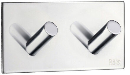 Smedbo Beslagsboden Handdoekhouder - 9x4.5x3.2cm - zelfklevend - RVS Gepolijst Edelstaal BK1093 RVS glans