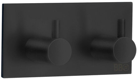 Smedbo Beslagsboden Handdoekhouder - 9x4.5x3cm - zelfklevend - RVS Mat Zwart BB1106 Zwart mat