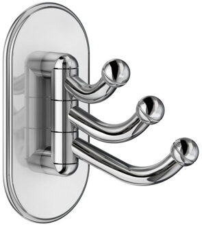 Smedbo Handdoekhaak Smedbo Xtra Design Drievoudige Haak Draaibaar Gepolijst Chroom Glanzend Chroom