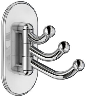 Smedbo Handdoekhaak Smedbo Xtra Design Drievoudige Haak Draaibaar Gepolijst Chroom Glanzend Chroom