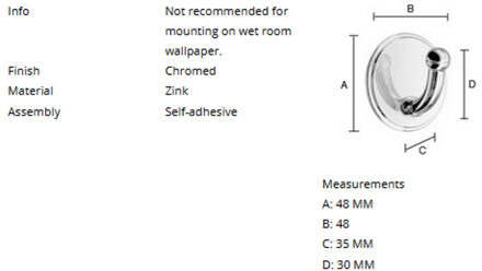 Smedbo Handdoekhaak Smedbo Xtra Design Gepolijst Chroom Glanzend Chroom