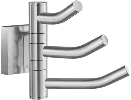 Smedbo House Handdoekhaak - vierkant - 3 haken - geborsteld chroom RS327 Chroom mat