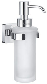 Smedbo Ice Zeepdispenser - 6.5x18.6x11cm - zelfklevend / boren - Massief messing Chroom/Porcelein OK369