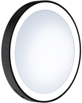 Smedbo Make-up Spiegel LED met Zuignappen Smedbo Ouline Lite 12x2 Mat Zwart Smedbo