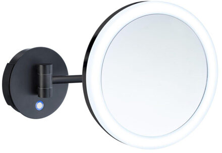 Smedbo Outline Cosmeticaspiegel - 20x20cm - wandmontage - mat zwart FK485EBP Zwart mat