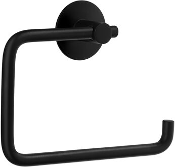 Smedbo Toiletrolhouder met Ronde bevestigingsplaat Smedbo Beslagboden Geborsteld Edelstaal Zwart 10x13,6x3 Smedbo