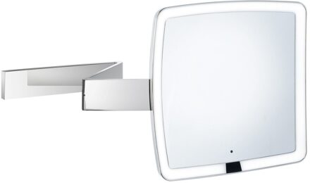 Smedbo Uitschuifbare Scheer/Make-up Spiegel LED Smedbo Outline 20x20 cm Chroom Smedbo