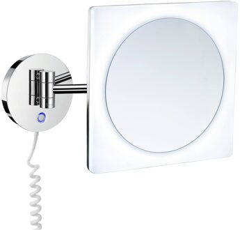 Smedbo Vergrotingsspiegel Smedbo Outline Draaibaar met LED PmmA Dual Light Vierkant Chroom Smedbo