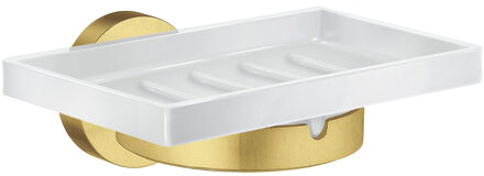 Smedbo Zeephouder Smedbo Home Mat Glas 9.5x12.3 cm Mat Messing Wit Chroom